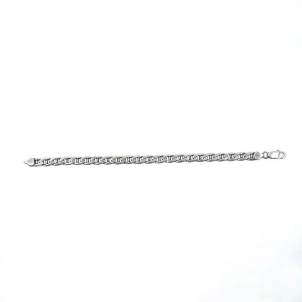 Black Rhodium Plated Brushed Sterling Silver Anchor chain bracelet - Image 4