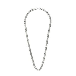 925 Italy Silver Rhodium Plated Brushed Satin Anchor Chain Necklace