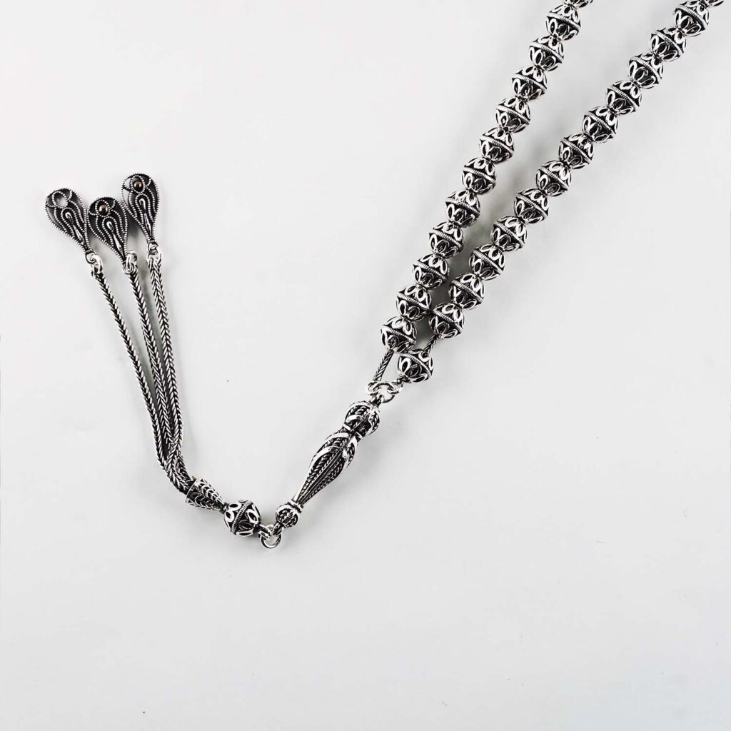 Rhodium Plated Sterling Silver Rosary 8