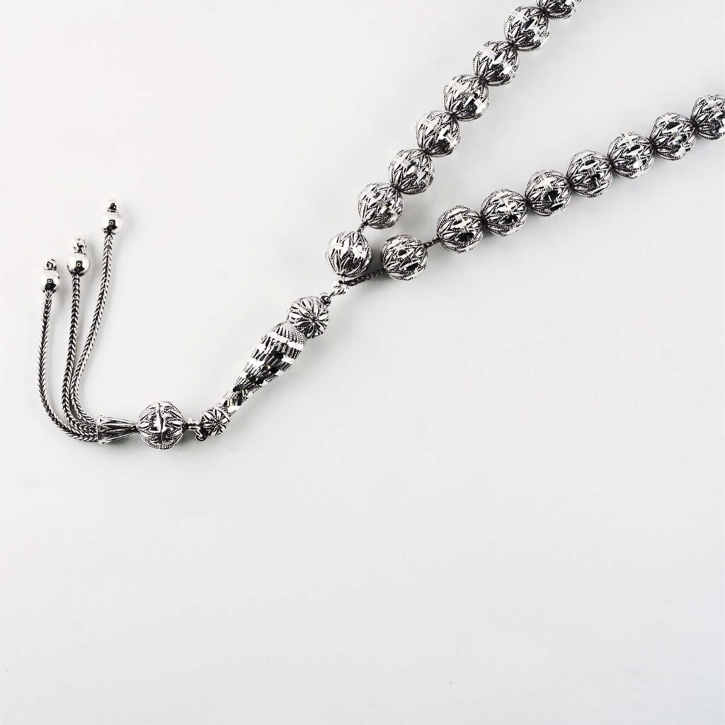 Rhodium Plated Sterling Silver Rosary 5
