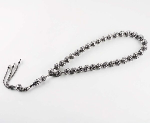 Rhodium Plated Sterling Silver Rosary 5 - Image 2