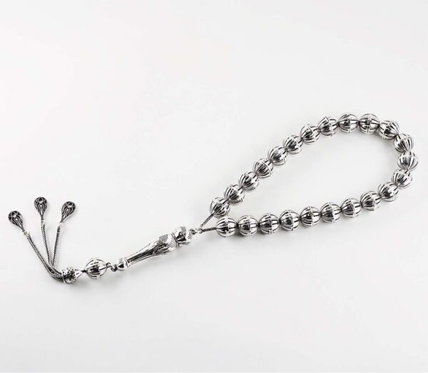 Rhodium Plated Sterling Silver Rosary 6 - Image 2