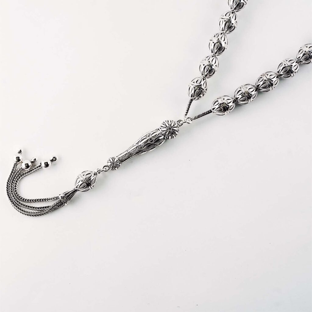 Rhodium Plated Sterling Silver Rosary 1
