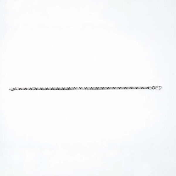 Black Rhodium Plated Brushed Sterling Silver Greek Bracelet (Thin) - Image 4