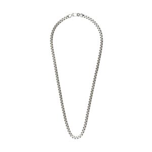 925 Italy Silver Black Rhodium Plated Brushed Satin Greek Style Necklace