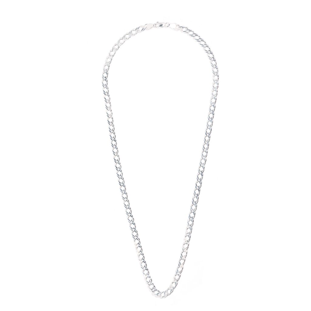 925 Italy Silver Rhodium Plated Brushed Satin Double cartier Necklace