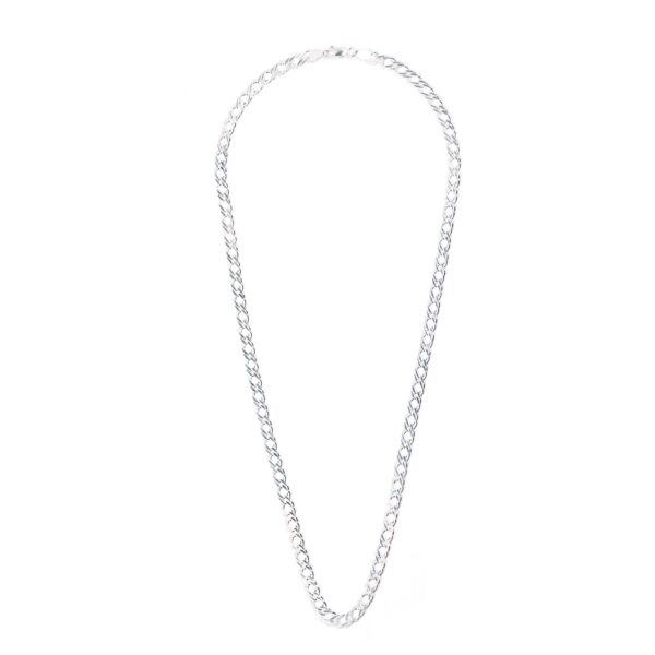 925 Italy Silver Rhodium Plated Brushed Satin Double cartier Necklace