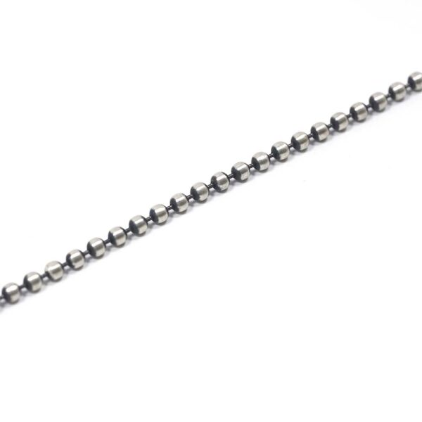 Black Rhodium Plated Flexible Ball Silver Bead Bracelet - Image 5