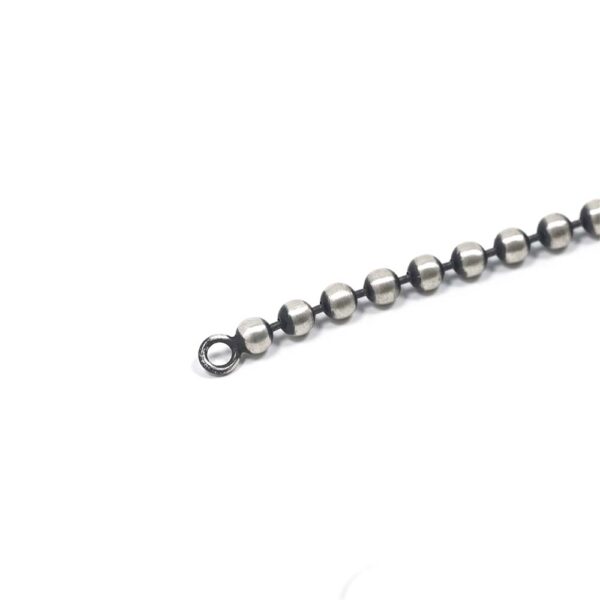 Black Rhodium Plated Flexible Ball Silver Bead Bracelet - Image 4