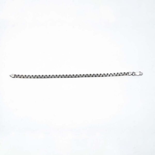 Black Rhodium Plated Brushed Sterling Silver Greek Bracelet - Image 5