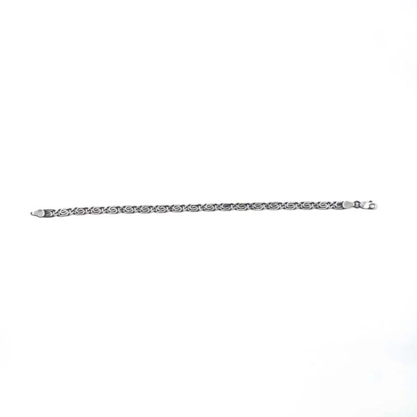 Black Rhodium Plated Brushed Sterling Silver Geometric Bracelet - Image 5