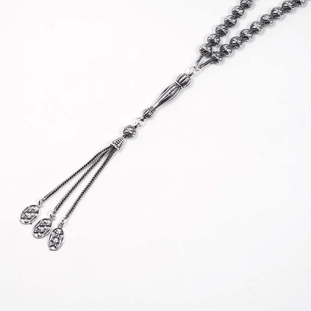 Rhodium Plated Sterling Silver Rosary 9
