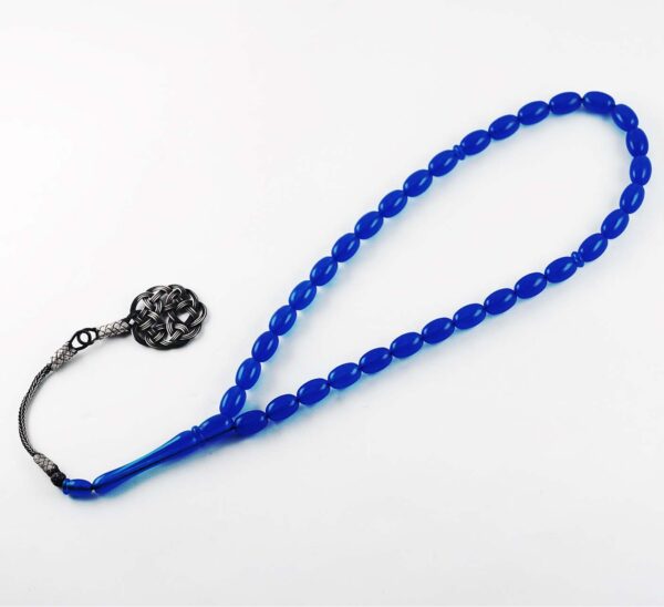 Blue Beads Rosary with Sterling Silver Trabzon Tassel - Image 2