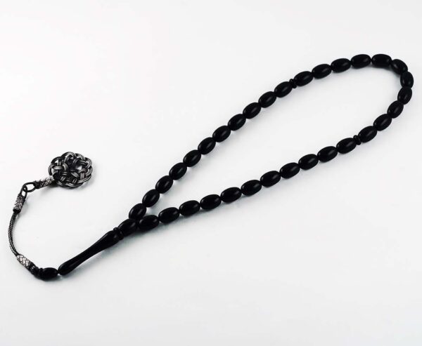 Black Beads Rosary with Sterling Silver Trabzon Tassel