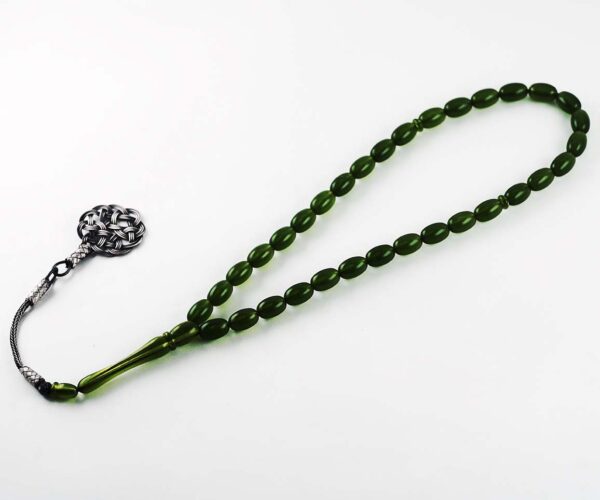 Green Beads Rosary with Sterling Silver Trabzon Tassel