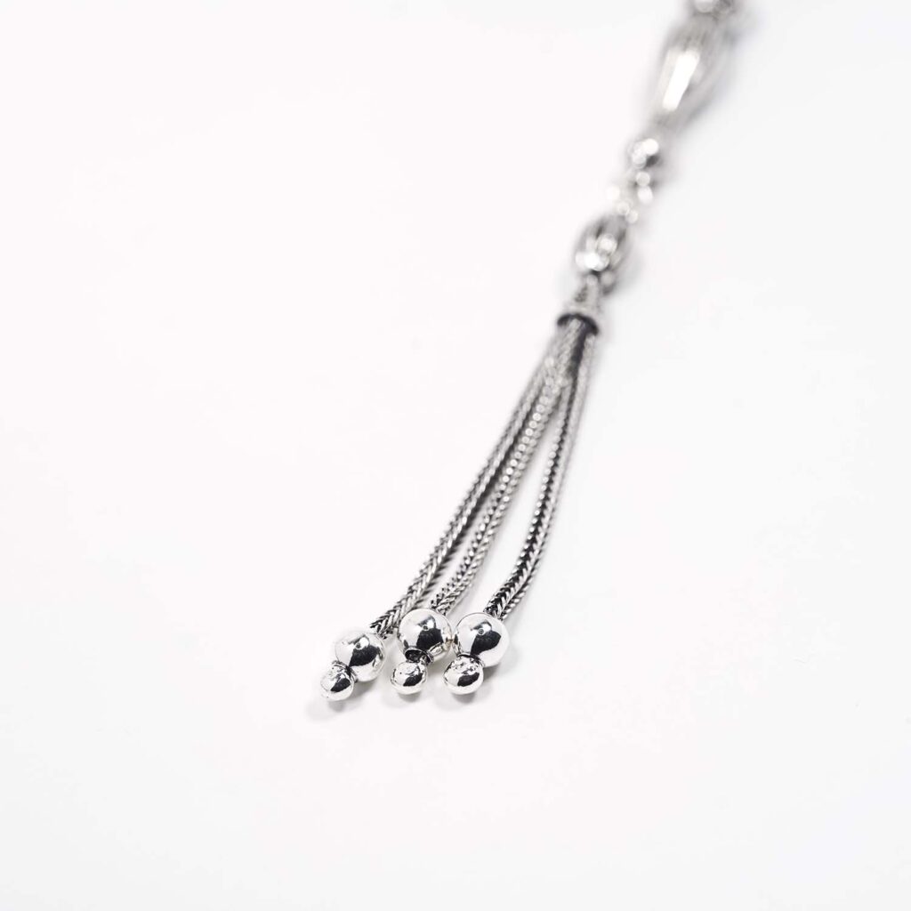 Rhodium Plated Sterling Silver Rosary 4