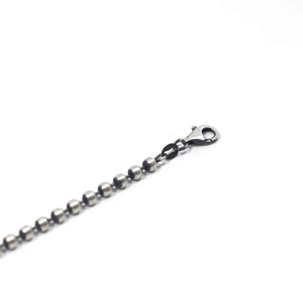 Black Rhodium Plated Flexible Ball Silver Bead Bracelet - Image 3