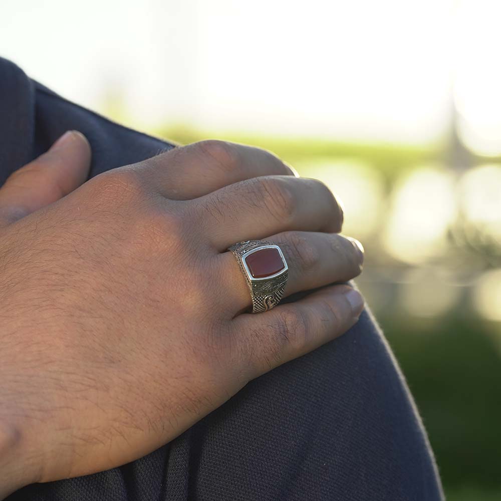 Agate Stone 925 Sterling Silver Ring