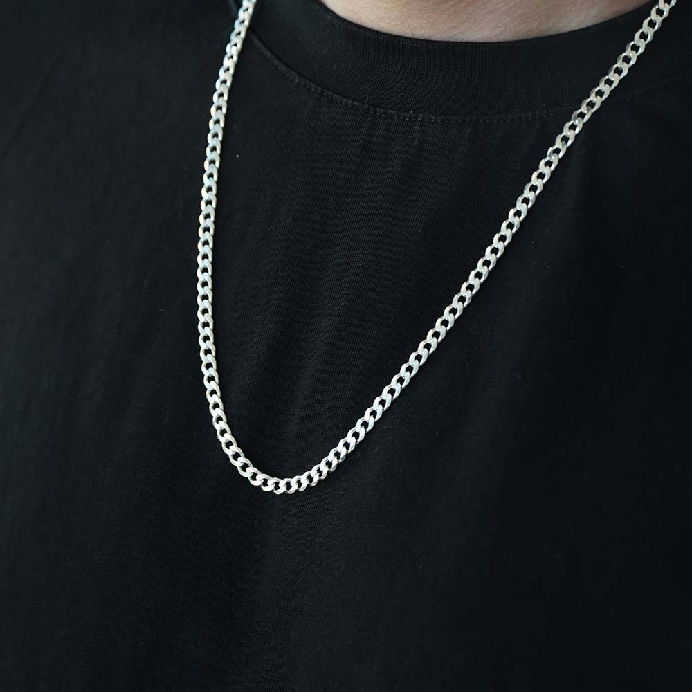 925 Italy Silver Rhodium Plated Brushed Satin Single cartier Necklace