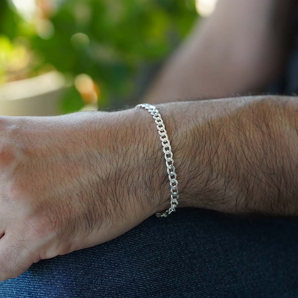 Single White Chain 925 Silver Bracelet