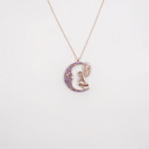 Purple Zircon Moon Fairy Necklace