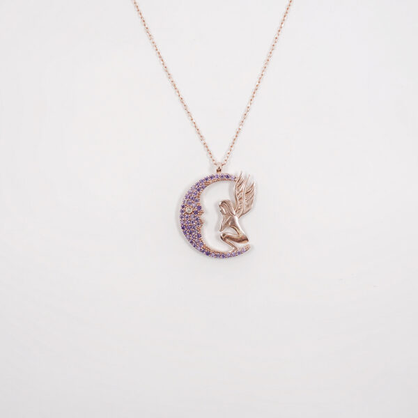 Purple Zircon Moon Fairy Necklace