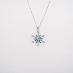 Turquoise Emerald Snowflake Necklace