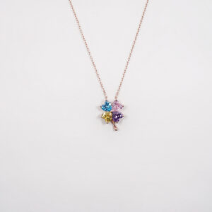 Four Colored Flower Necklace