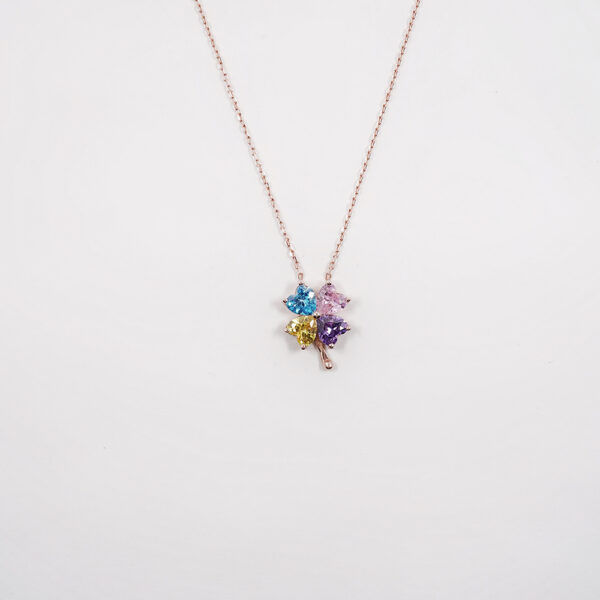 Four Colored Flower Necklace