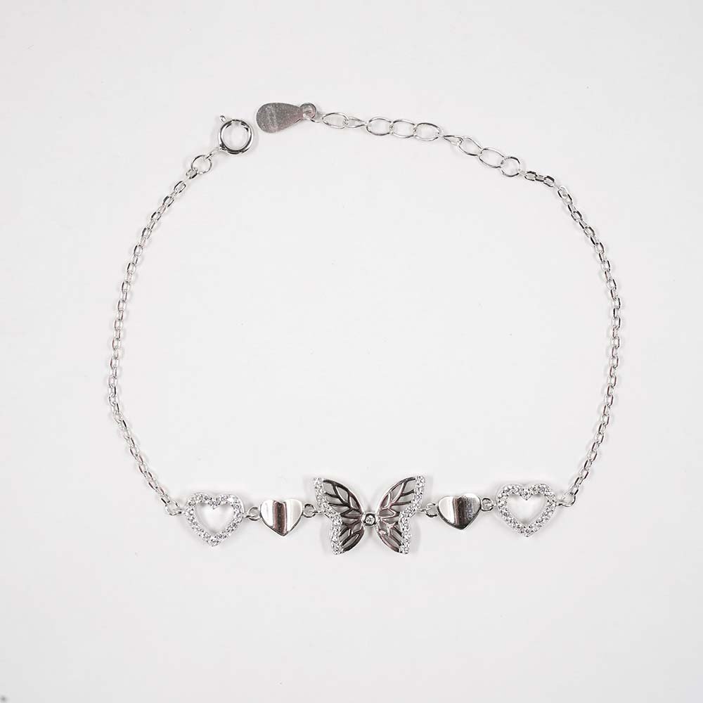 Aurora Butterfly with Studded Hearts Bracelet