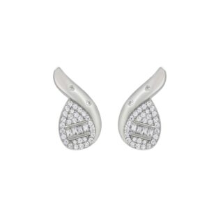 Lambent Pear Drop Pattern Silver Earrings