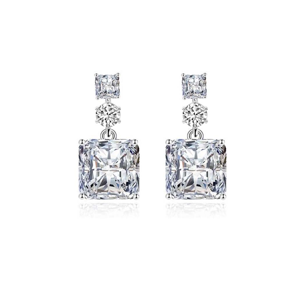 Sparkling Cascades Dangling Silver Earrings