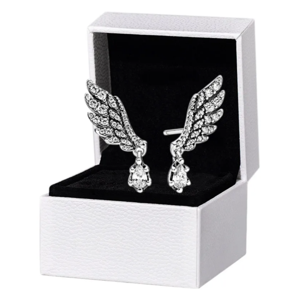 Dangling ANGEL WING Authentic Silver Earrings - Image 3