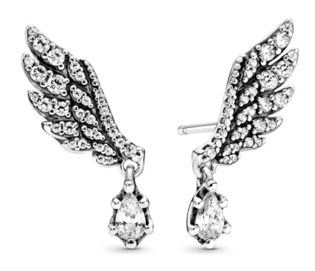 Dangling ANGEL WING Authentic Silver Earrings