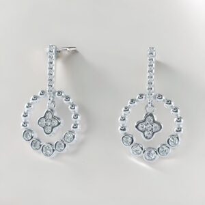 Modern Star Ring Silver Earrings