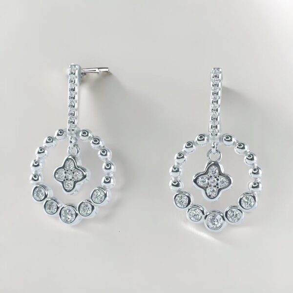 Modern Star Ring Silver Earrings