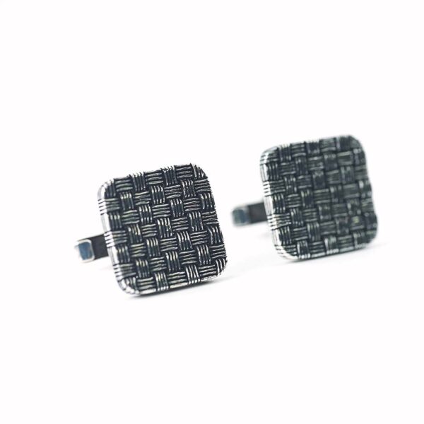 Tailor Pattern 925 Sterling Silver Stone Cufflinks - Image 4